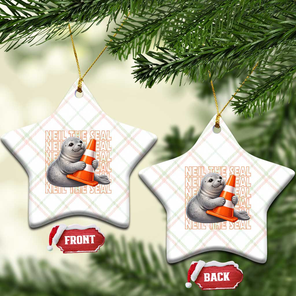 Neil The Seal Groovy Ceramic Ornament Retro Vintage Cute Seal Lover Graphic