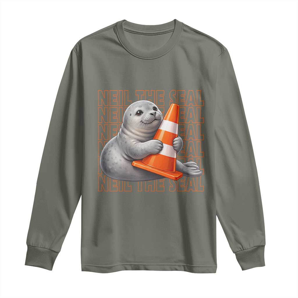 Neil The Seal Groovy Long Sleeve Shirt Retro Vintage Cute Seal Lover Graphic