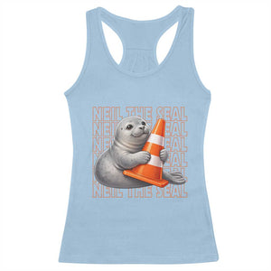 Neil The Seal Groovy Racerback Tank Top Retro Vintage Cute Seal Lover Graphic