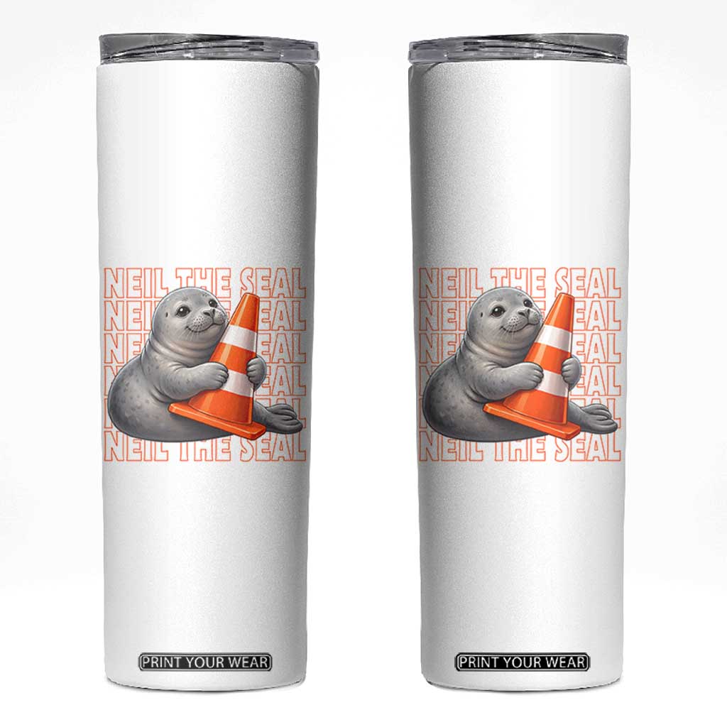 Neil The Seal Groovy Skinny Tumbler Retro Vintage Cute Seal Lover Graphic