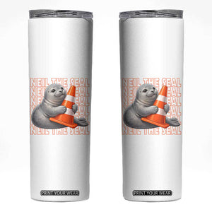 Neil The Seal Groovy Skinny Tumbler Retro Vintage Cute Seal Lover Graphic