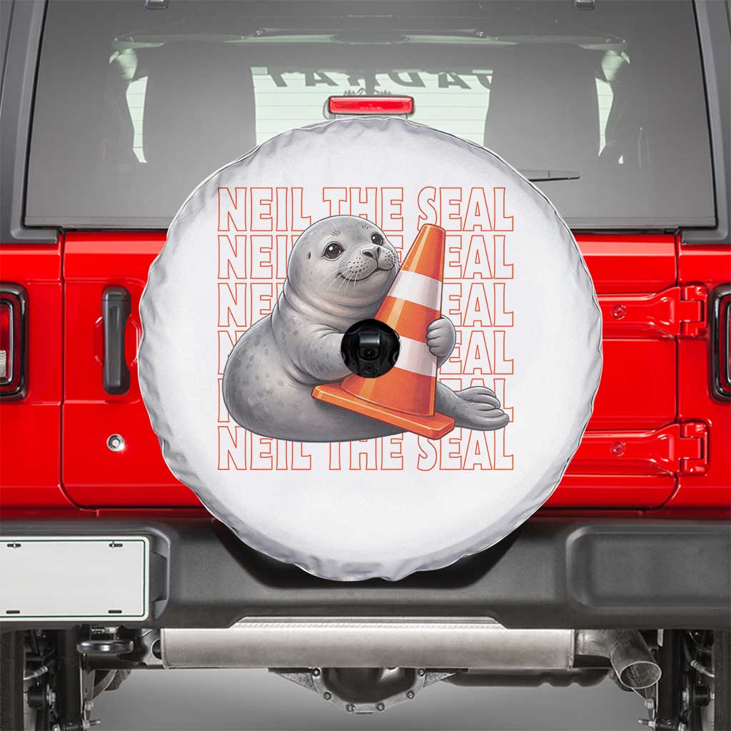 Neil The Seal Groovy Spare Tire Cover Retro Vintage Cute Seal Lover Graphic