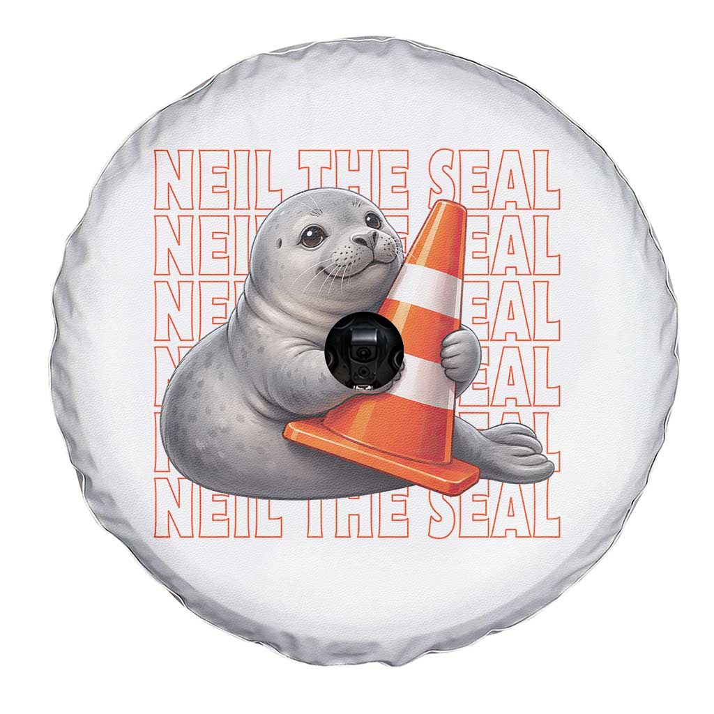 Neil The Seal Groovy Spare Tire Cover Retro Vintage Cute Seal Lover Graphic