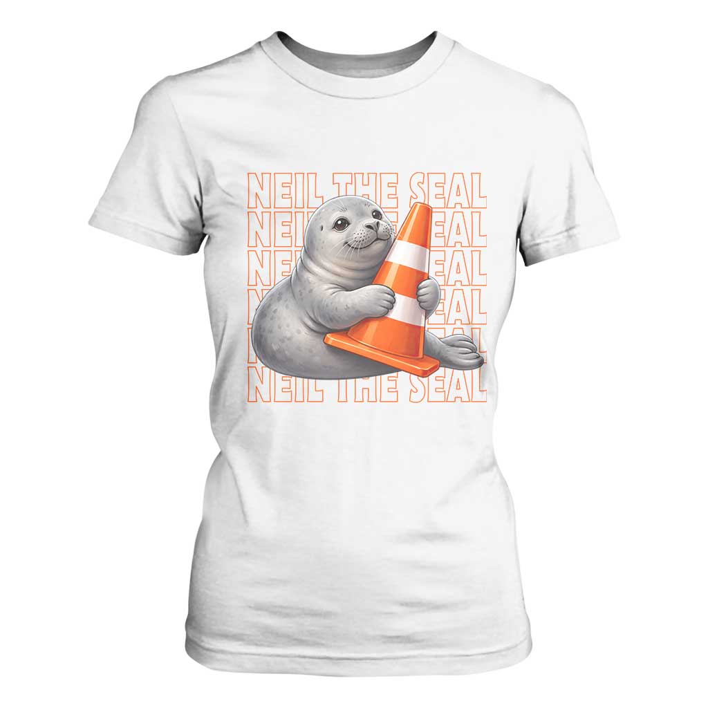 Neil The Seal Groovy T Shirt For Women Retro Vintage Cute Seal Lover Graphic TS12 White Print Your Wear