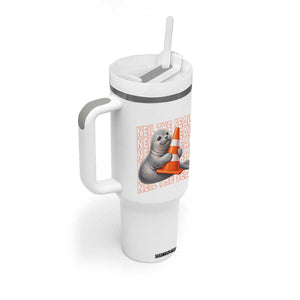 Neil The Seal Groovy Tumbler With Handle Retro Vintage Cute Seal Lover Graphic