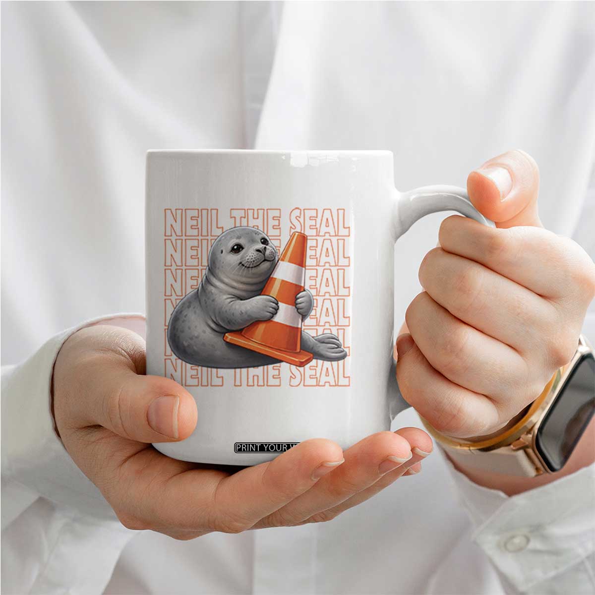 Neil The Seal Groovy Coffee Mug Retro Vintage Cute Seal Lover Graphic