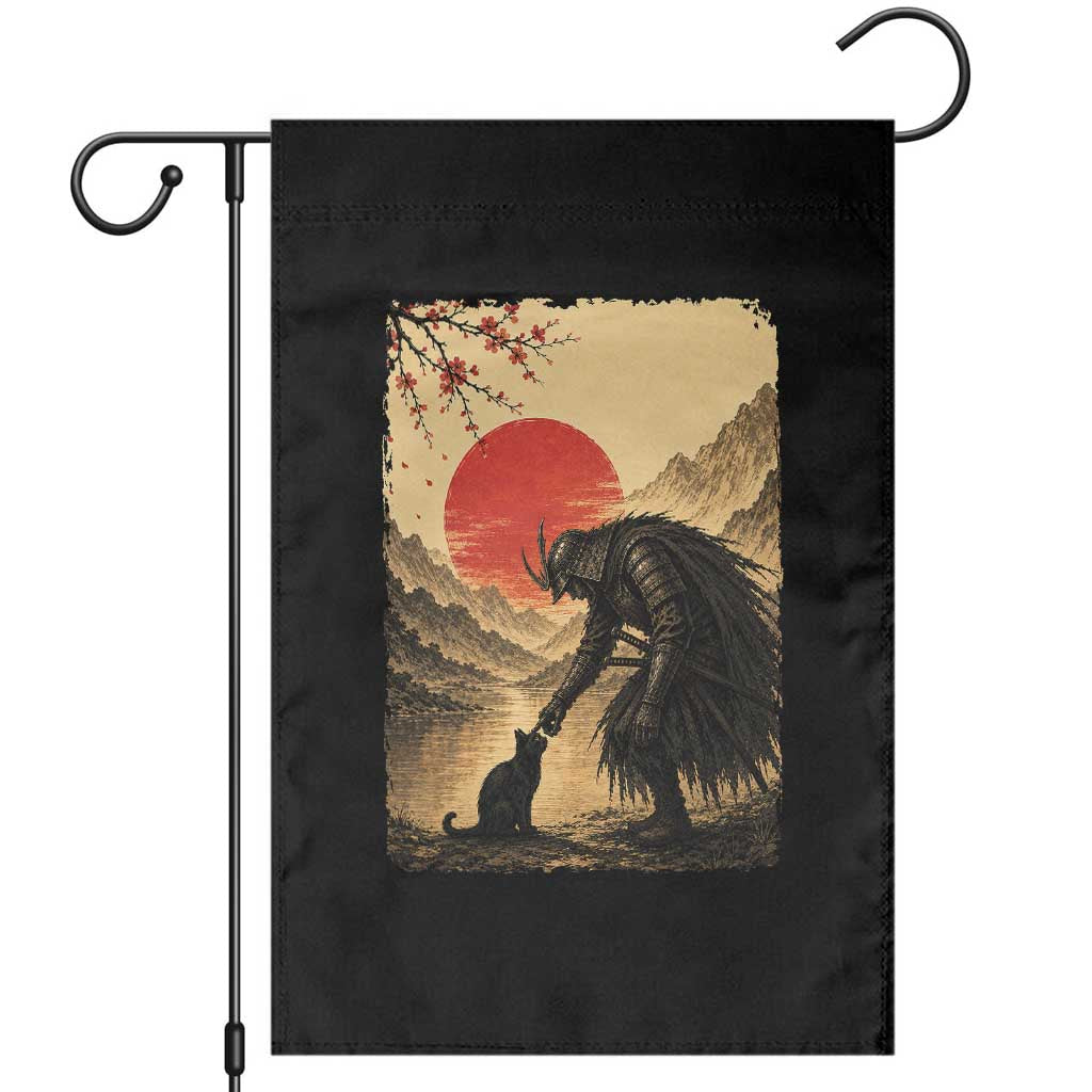 Vintage Japanese Art Samurai Warrior Black Cat Garden Flag Ukiyoe Style Boop Meme TS12 Black Print Your Wear