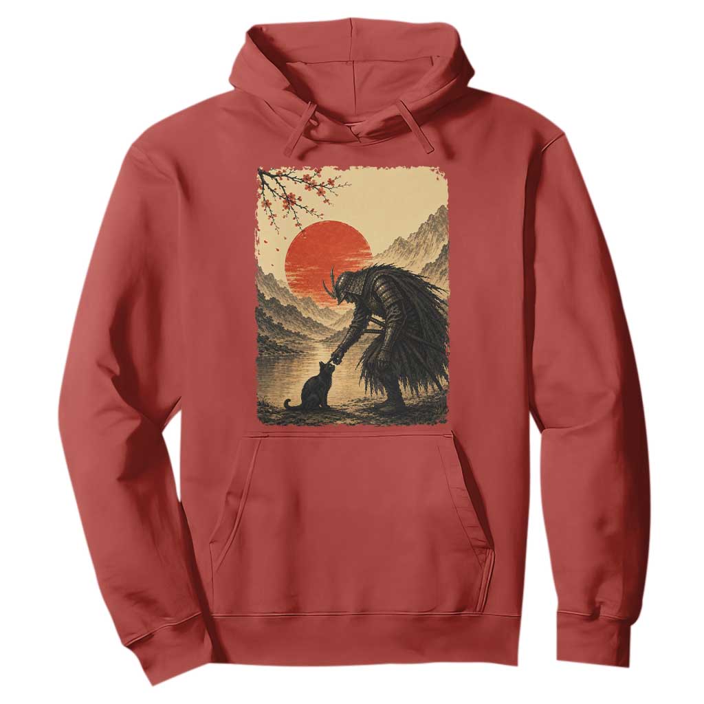 Vintage Japanese Art Samurai Warrior Black Cat Hoodie Ukiyoe Style Boop Meme