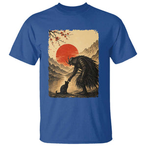 Vintage Japanese Art Samurai Warrior Black Cat T Shirt Ukiyoe Style Boop Meme TS12 Royal Blue Print Your Wear