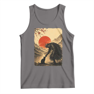 Vintage Japanese Art Samurai Warrior Black Cat Tank Top Ukiyoe Style Boop Meme