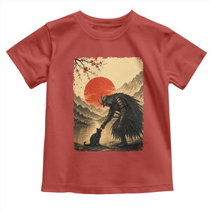Vintage Japanese Art Samurai Warrior Black Cat Toddler T Shirt Ukiyoe Style Boop Meme