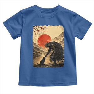 Vintage Japanese Art Samurai Warrior Black Cat Toddler T Shirt Ukiyoe Style Boop Meme