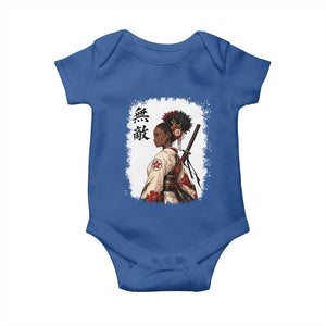 Afro African Pride Samurai Black Girl Baby Onesie Vintage Japanese Sumie Katana Graphic