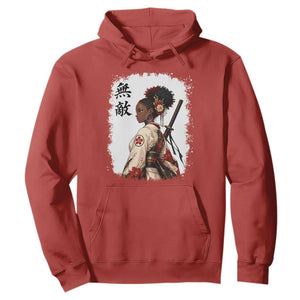 Afro African Pride Samurai Black Girl Hoodie Vintage Japanese Sumie Katana Graphic
