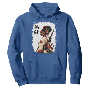 Afro African Pride Samurai Black Girl Hoodie Vintage Japanese Sumie Katana Graphic