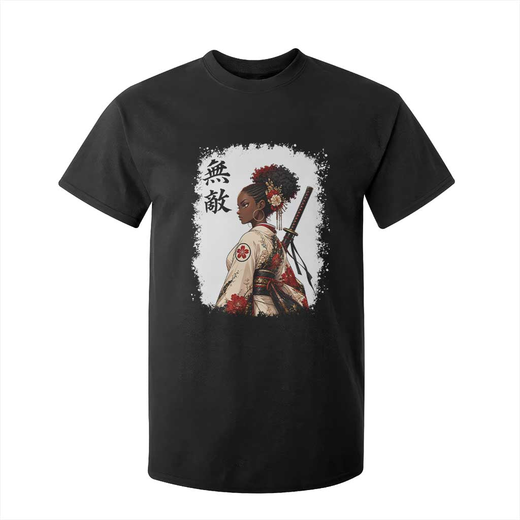 Afro African Pride Samurai Black Girl T Shirt For Kid Vintage Japanese Sumie Katana Graphic TS12 Black Print Your Wear