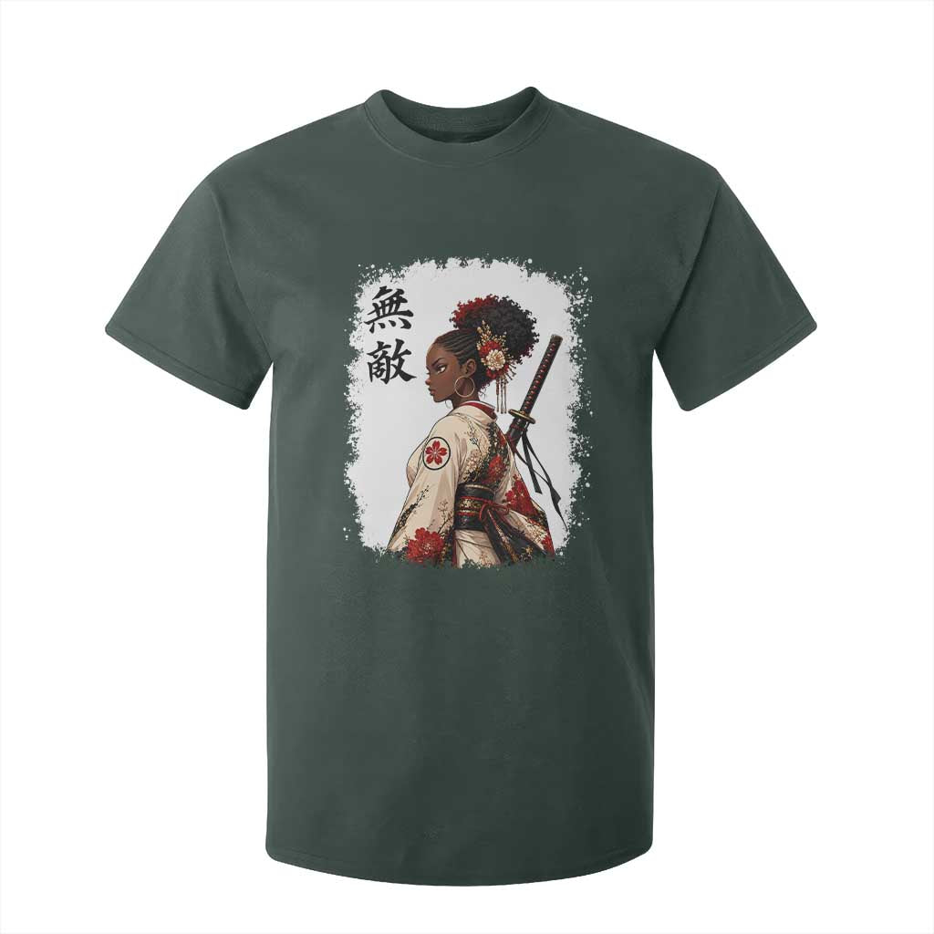 Afro African Pride Samurai Black Girl T Shirt For Kid Vintage Japanese Sumie Katana Graphic