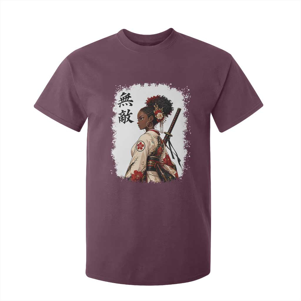 Afro African Pride Samurai Black Girl T Shirt For Kid Vintage Japanese Sumie Katana Graphic