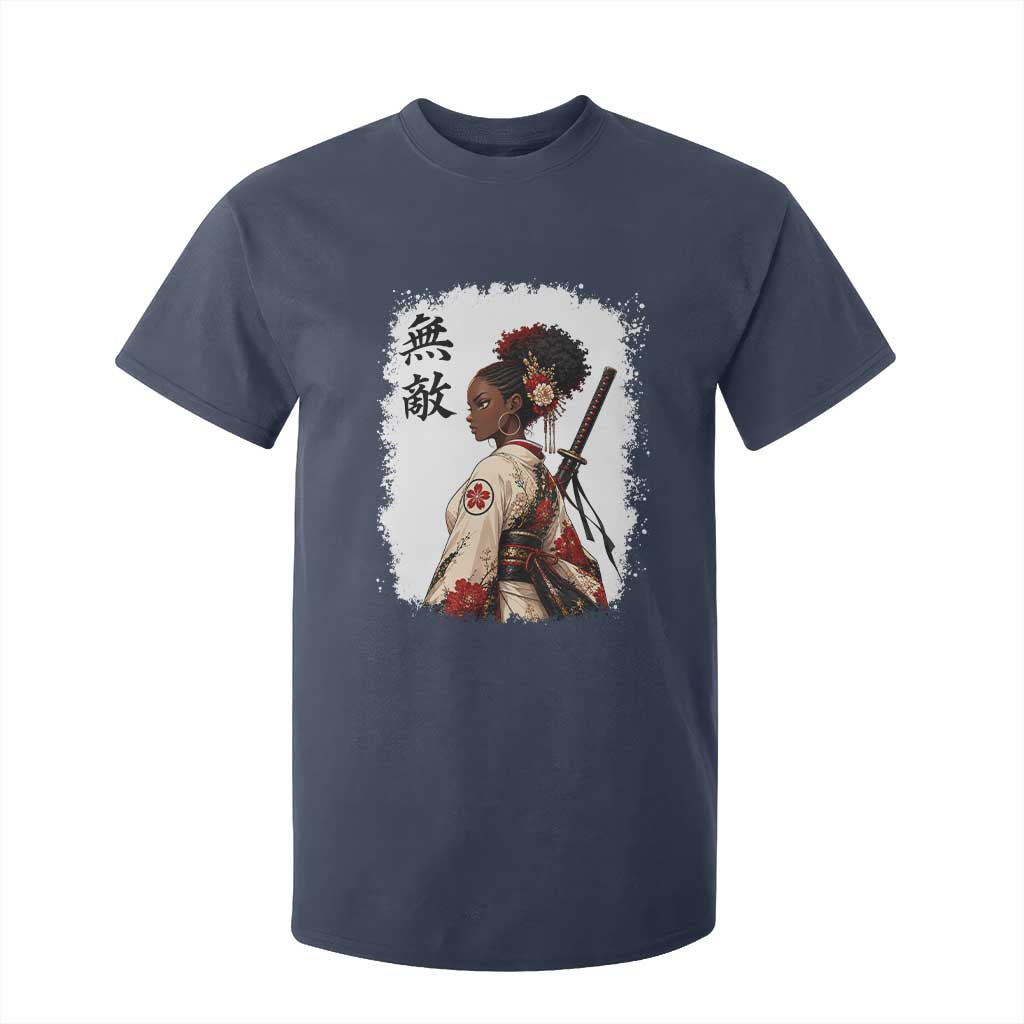 Afro African Pride Samurai Black Girl T Shirt For Kid Vintage Japanese Sumie Katana Graphic