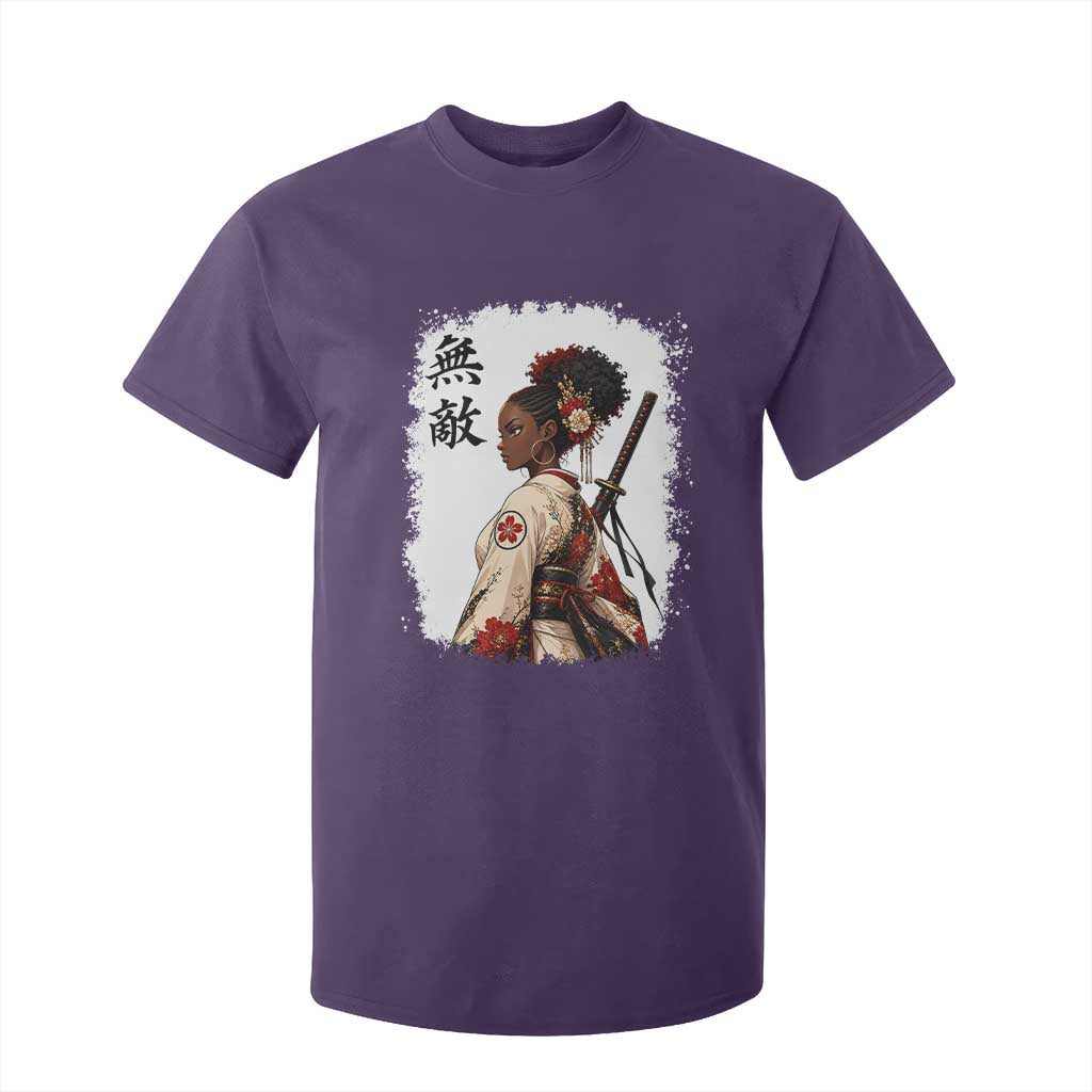 Afro African Pride Samurai Black Girl T Shirt For Kid Vintage Japanese Sumie Katana Graphic