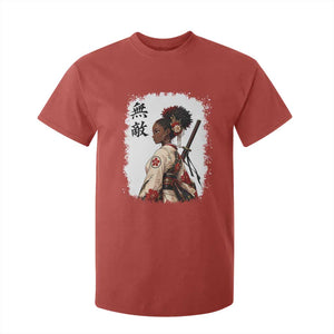 Afro African Pride Samurai Black Girl T Shirt For Kid Vintage Japanese Sumie Katana Graphic
