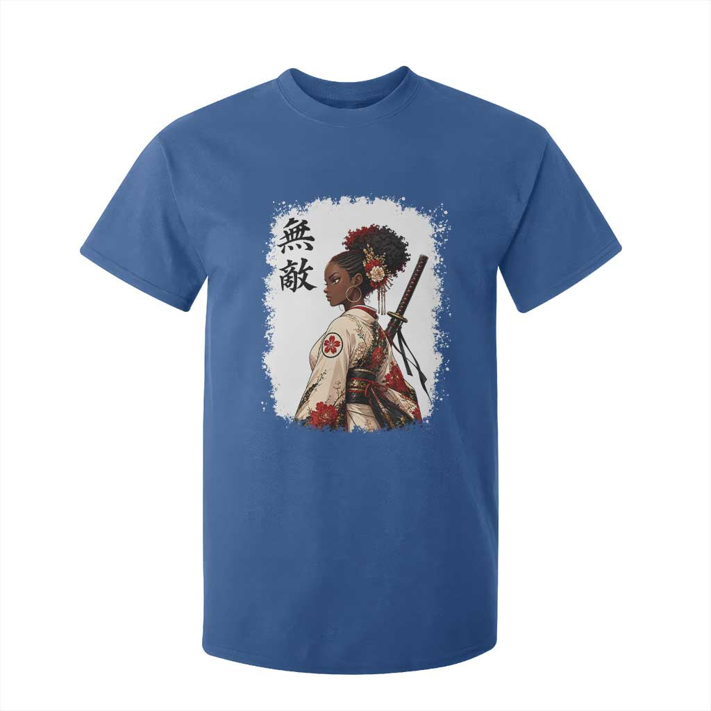 Afro African Pride Samurai Black Girl T Shirt For Kid Vintage Japanese Sumie Katana Graphic
