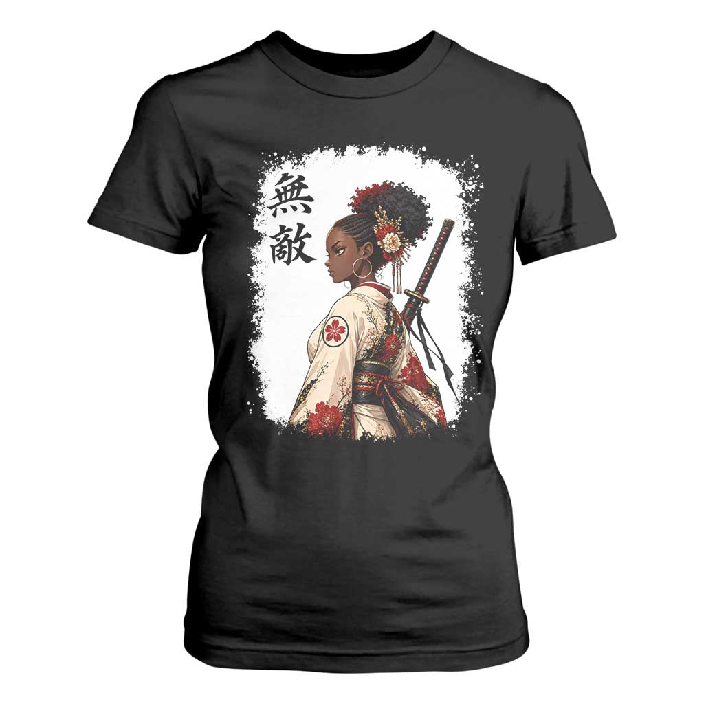 Afro African Pride Samurai Black Girl T Shirt For Women Vintage Japanese Sumie Katana Graphic TS12 Black Print Your Wear