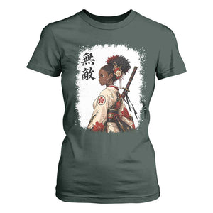 Afro African Pride Samurai Black Girl T Shirt For Women Vintage Japanese Sumie Katana Graphic