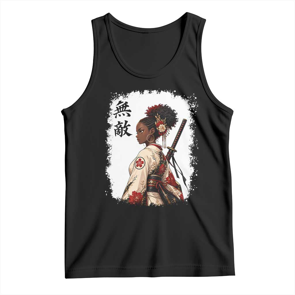 Afro African Pride Samurai Black Girl Tank Top Vintage Japanese Sumie Katana Graphic TS12 Black Print Your Wear