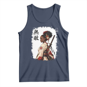 Afro African Pride Samurai Black Girl Tank Top Vintage Japanese Sumie Katana Graphic