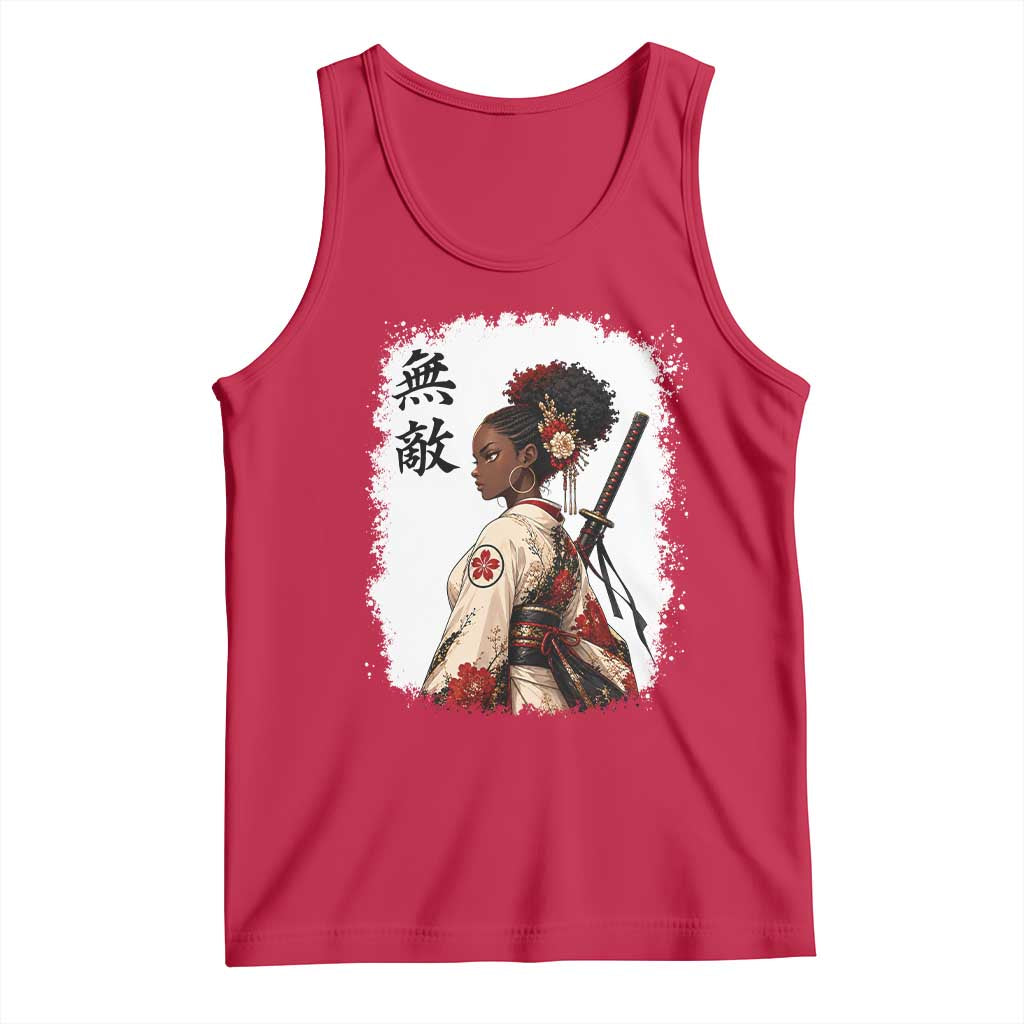 Afro African Pride Samurai Black Girl Tank Top Vintage Japanese Sumie Katana Graphic