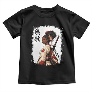 Afro African Pride Samurai Black Girl Toddler T Shirt Vintage Japanese Sumie Katana Graphic