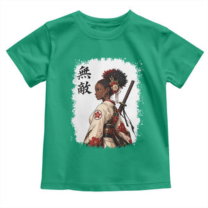 Afro African Pride Samurai Black Girl Toddler T Shirt Vintage Japanese Sumie Katana Graphic