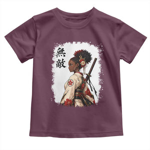 Afro African Pride Samurai Black Girl Toddler T Shirt Vintage Japanese Sumie Katana Graphic