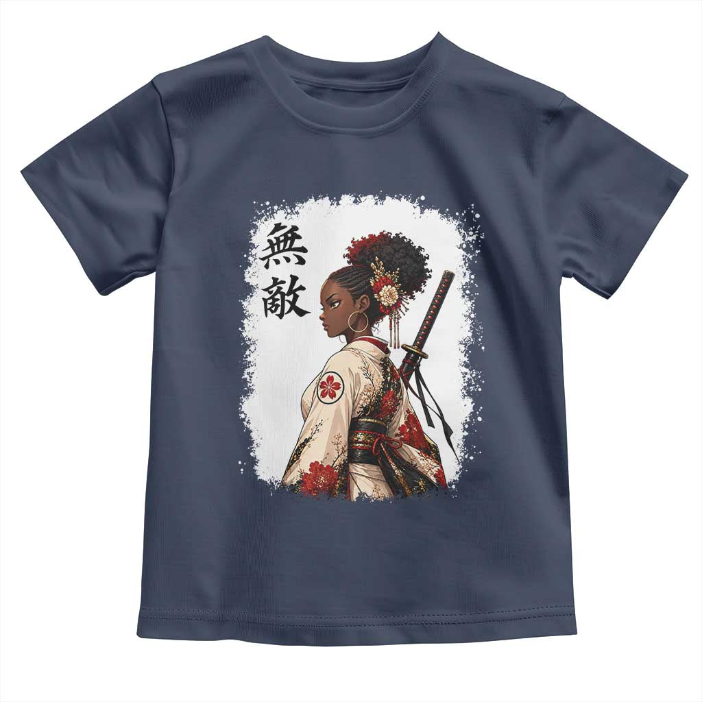 Afro African Pride Samurai Black Girl Toddler T Shirt Vintage Japanese Sumie Katana Graphic