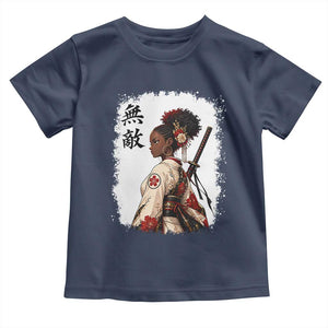 Afro African Pride Samurai Black Girl Toddler T Shirt Vintage Japanese Sumie Katana Graphic