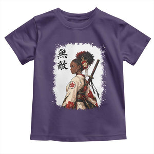 Afro African Pride Samurai Black Girl Toddler T Shirt Vintage Japanese Sumie Katana Graphic
