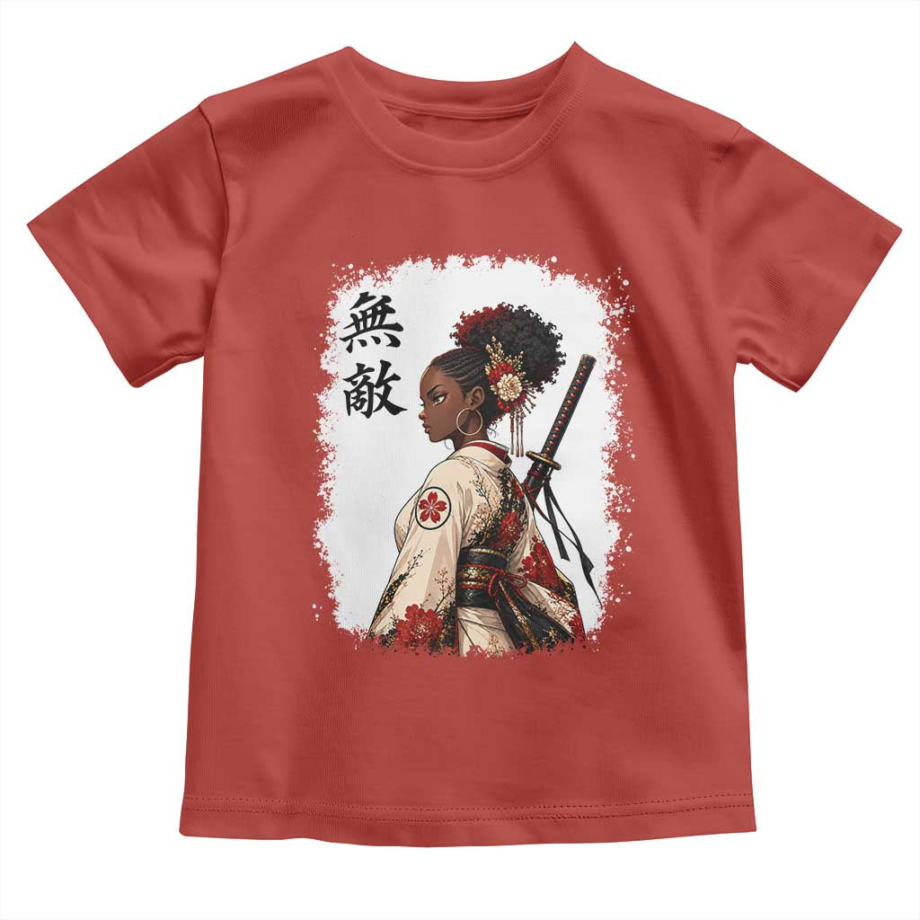 Afro African Pride Samurai Black Girl Toddler T Shirt Vintage Japanese Sumie Katana Graphic