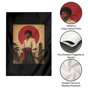 Afro American Samurai Bushido Warrior Garden Flag Vintage Japanese Ukiyoe Graphic
