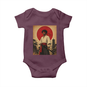 Afro American Samurai Bushido Warrior Baby Onesie Vintage Japanese Ukiyoe Graphic