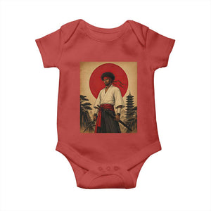 Afro American Samurai Bushido Warrior Baby Onesie Vintage Japanese Ukiyoe Graphic