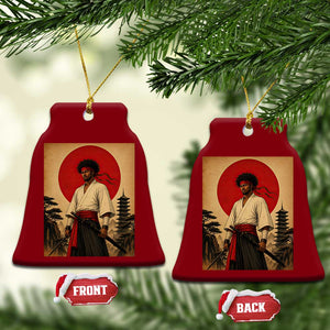 Afro American Samurai Bushido Warrior Ceramic Ornament Vintage Japanese Ukiyoe Graphic
