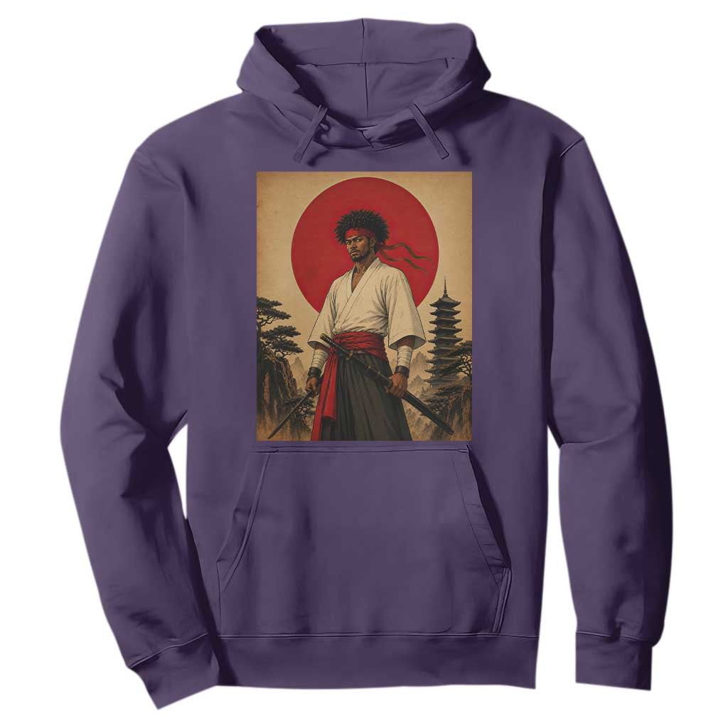Afro American Samurai Bushido Warrior Hoodie Vintage Japanese Ukiyoe Graphic