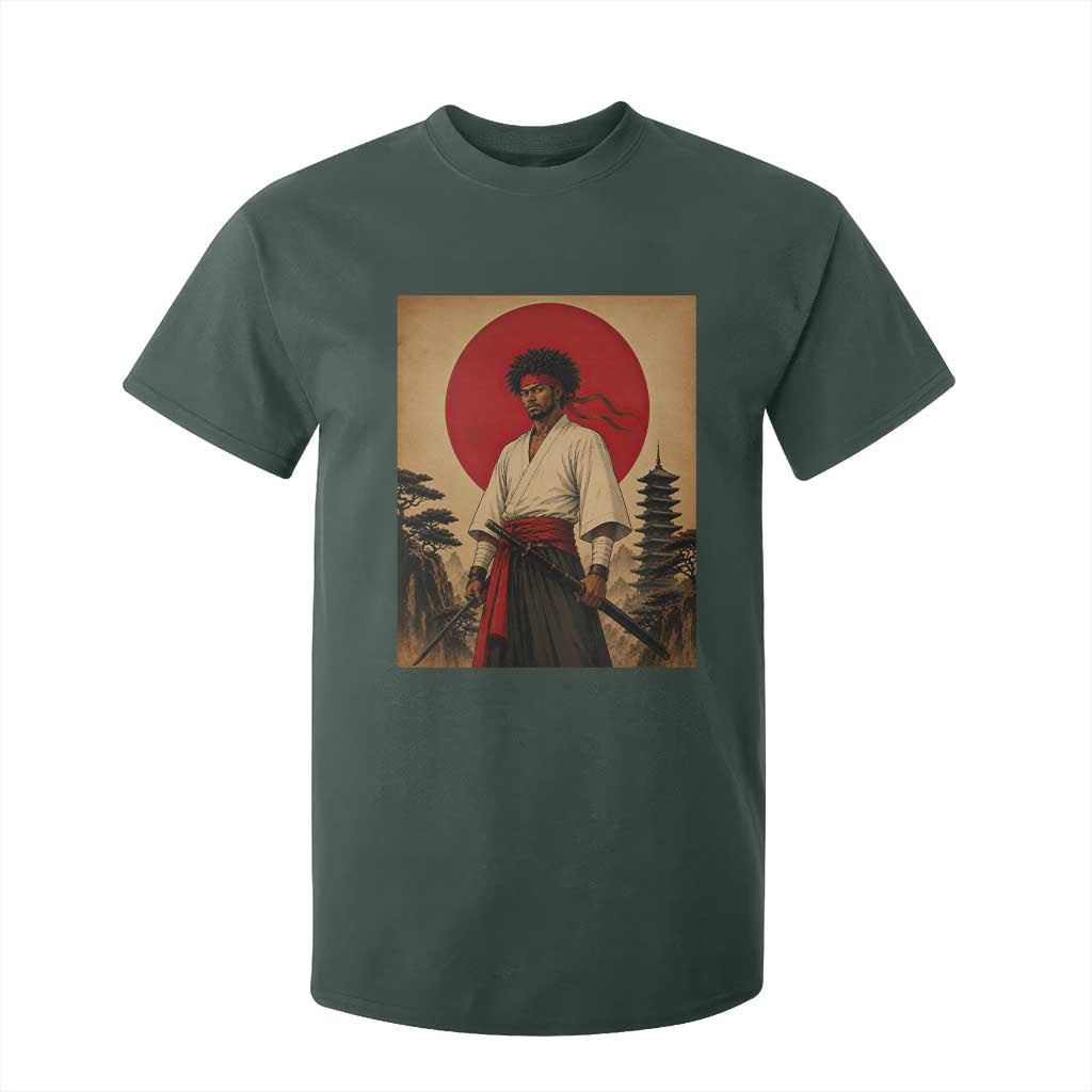 Afro American Samurai Bushido Warrior T Shirt For Kid Vintage Japanese Ukiyoe Graphic