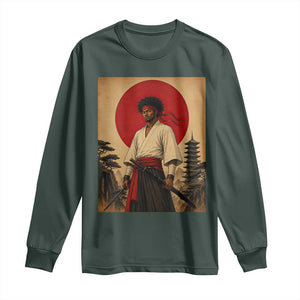 Afro American Samurai Bushido Warrior Long Sleeve Shirt Vintage Japanese Ukiyoe Graphic