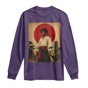 Afro American Samurai Bushido Warrior Long Sleeve Shirt Vintage Japanese Ukiyoe Graphic