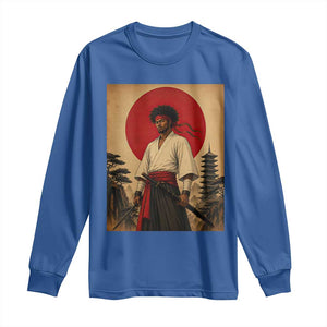 Afro American Samurai Bushido Warrior Long Sleeve Shirt Vintage Japanese Ukiyoe Graphic