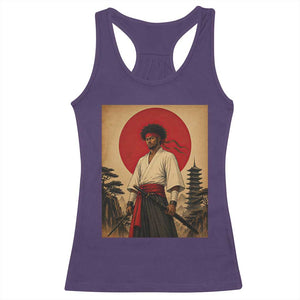 Afro American Samurai Bushido Warrior Racerback Tank Top Vintage Japanese Ukiyoe Graphic TS12 Purple Print Your Wear