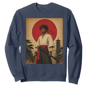 Afro American Samurai Bushido Warrior Sweatshirt Vintage Japanese Ukiyoe Graphic