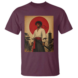 Afro American Samurai Bushido Warrior T Shirt Vintage Japanese Ukiyoe Graphic